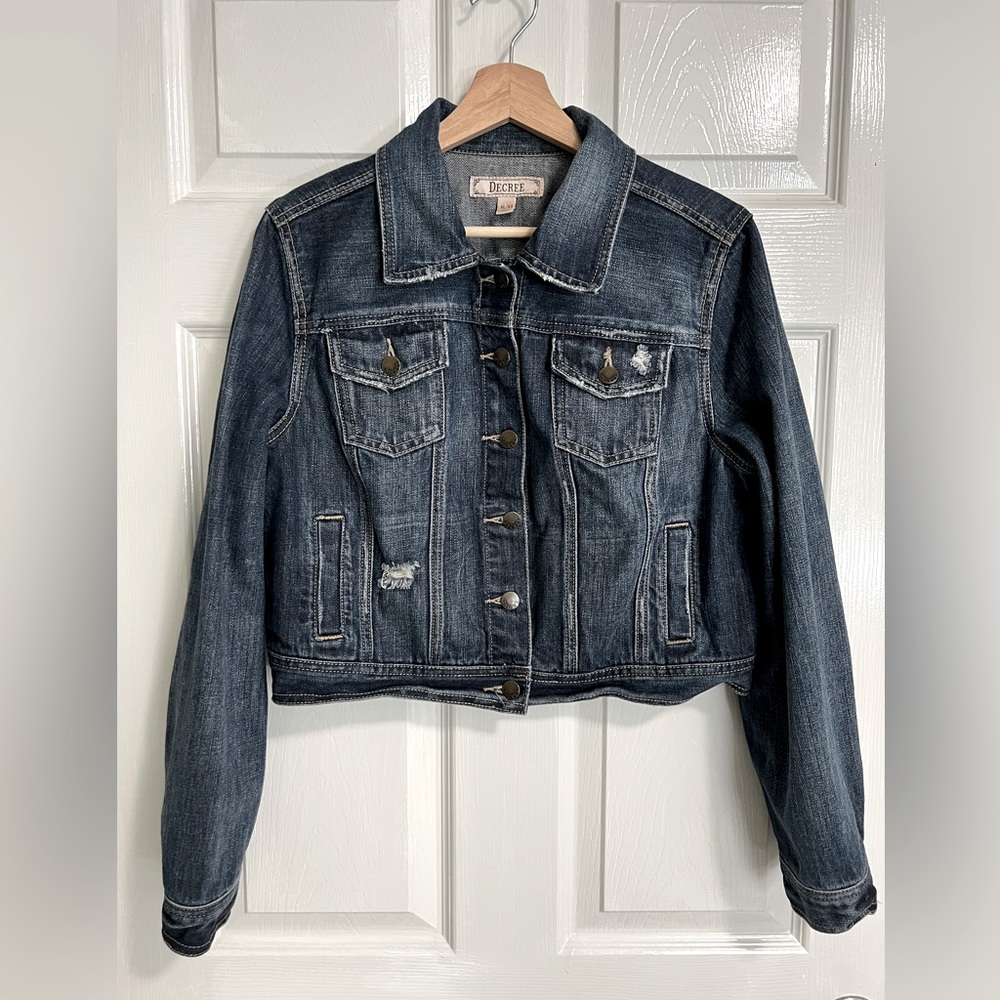 Decree Distressed Denim Jacket - image 1